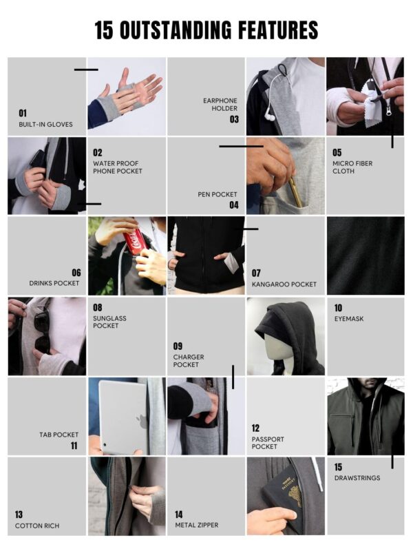 NOBERO Travel Hoodies for Man | 280 GSM Rich Cotton…