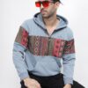 BULLMER Grey Melange Trendy Colourblock Fleece Hoodie…