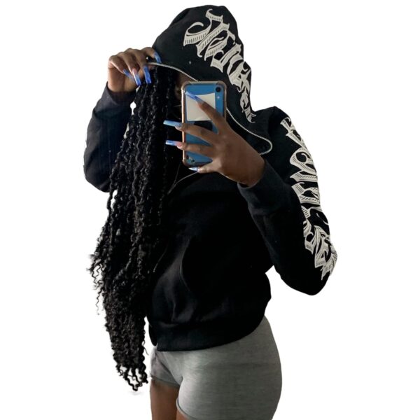 PLAYPUNK Rhinestone Skeleton Spider Zip Up Hoodie Y2k…