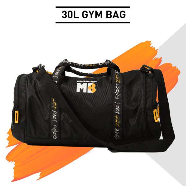 MuscleBlaze Gym Bag (Phirse Zidd Kar) Duffle Bag (Black,…