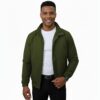 NINQ Solid Green Polyester winter jacket for men |…