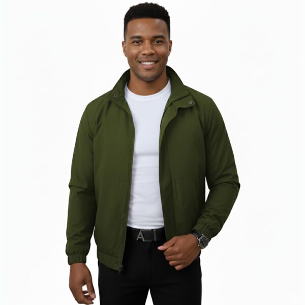 NINQ Solid Green Polyester winter jacket for men |…